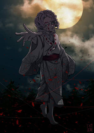 خلفية ليلة مع روي من Demon Slayer