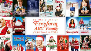 خلفية مجموعة أفلام الكريسماس من Freeform — كولاج عيد الميلاد خلفية