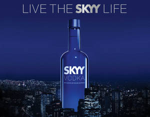 ملصق Skyy Vodka عش حياة Skyy — أزرق داكن خلفية
