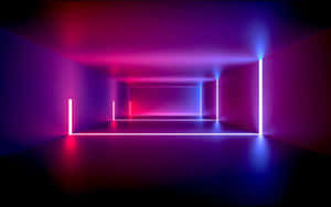 نفق مظلم بأضواء نيون — نيون أرجواني خلفية